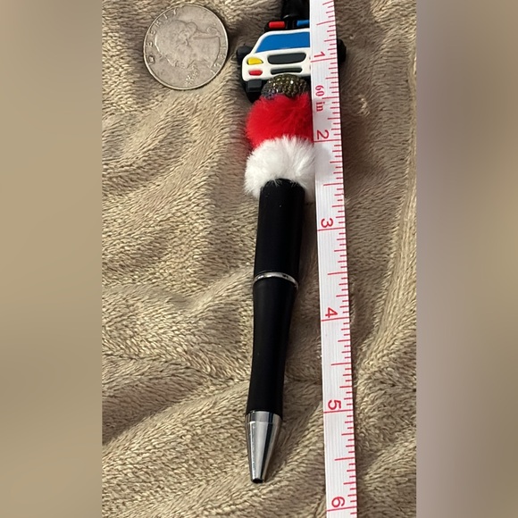 Handmade by my 4 year old grandson police car ink pen with beads - Picture 8 of 8